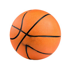 Fototapeta premium Basketball Still Life: A Close-Up of a Classic Sports Equipment on Black Background