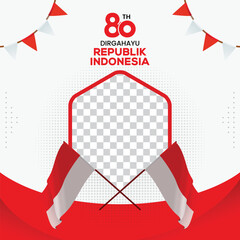Frame twibbon of Indonesia independence day template
