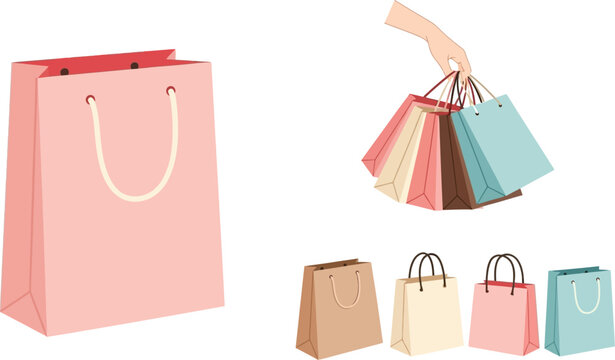 Stylish shopping bags collection for modern retail and lifestyle promotions