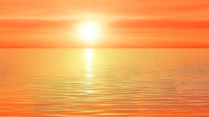 Ocean sunset, golden hour, tranquil water, sun rays, serene background, calming scene