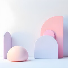 Fototapeta premium Soft Abstract Geometric Composition in Pastel Tones