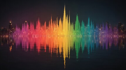 Abstract sound wave frequency spectrum visualization