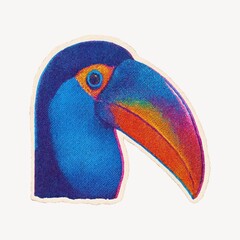 Fototapeta premium Colorful toucan head illustration.