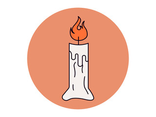 Candle icon. Halloween colour vector design. Flat vector illustration concept.