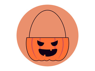 Candy bag icon. Halloween colour vector design. Flat vector illustration concept.