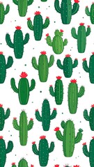 Cactus pattern on white background