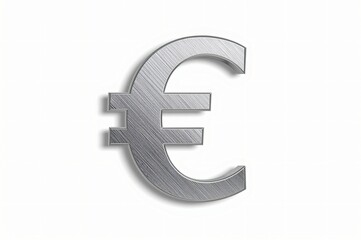 Obraz premium Brushed Metal Euro Symbol on White