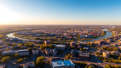 "Stunning Aerial View of Mankato, Minnesota &ndash; A Cityscape from Above"