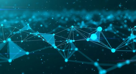 Abstract digital network of interconnected nodes, forming a complex structure.