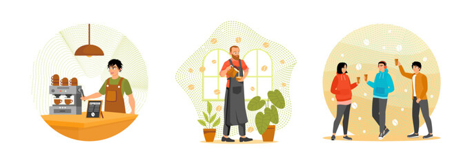 Espresso Time. Perfect Cappuccino.   Hot Latte. Coffee culture concept.