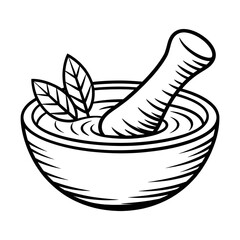 pestle illustration vector style coloring page 