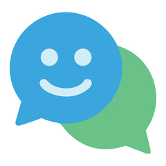 Happy Customer Feedback Chat Bubbles: Positive Communication Icon, Flat Design, Friendly Mood