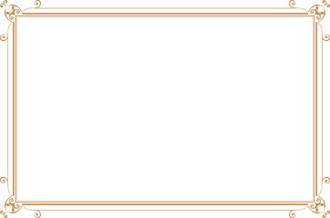 Elegant Vintage Gold Frame with Ornate Corners. 624