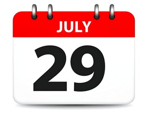 Calendar page for July 29th.  Simple, modern design