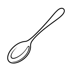 spoon on white background coloring page