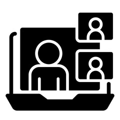 Laptop Video Conference Icon