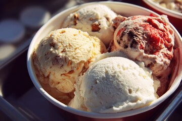 Ice Cream Scoops in a Bowl