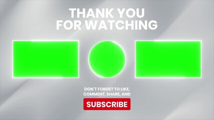 Thank you for watching animation with abstract vibrant background in 4k resolution. End Screen Youtube Animation.