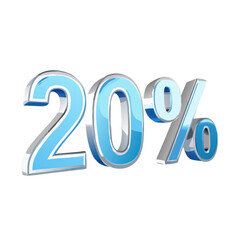 Twenty Percent Discount Graphic on Transparent Background