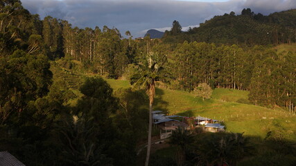 Landscapes with mountains and sky in Salento, Colombia
