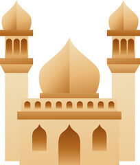 Brown Mosque Illustration 
