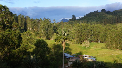 Landscapes with mountains and sky in Salento, Colombia