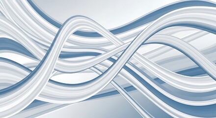 Fototapeta premium Abstract design with flowing, wavy lines in light gray and blue tones.