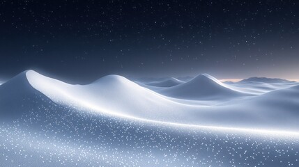 Serene Snowscape Under a Starlit Night Sky