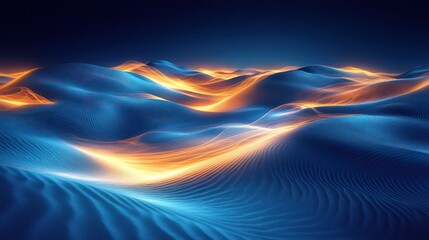 Glowing Dunes A Digital Landscape at Night