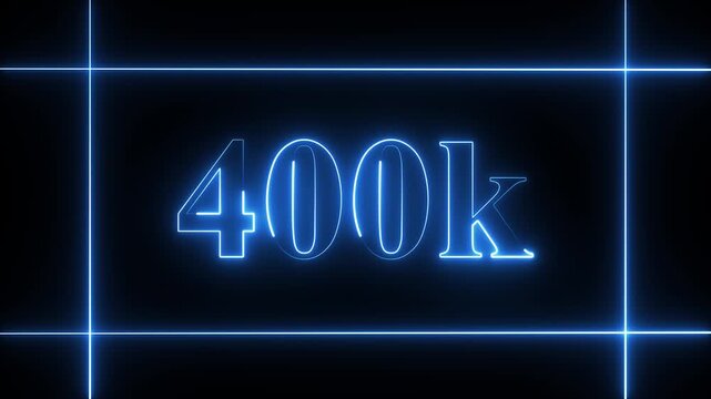 400k celebration neon text animation 4k video. Followers, like, subscribe, 400 light, typography video in black background.90k followers Celebration text animation.