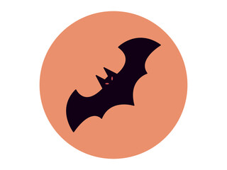 Bat icon. Halloween colour vector design. Flat vector illustration concept.