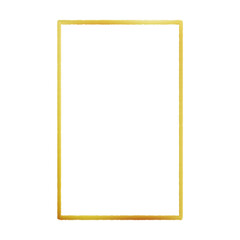 Vertical rectangular gold frame with transparent background
