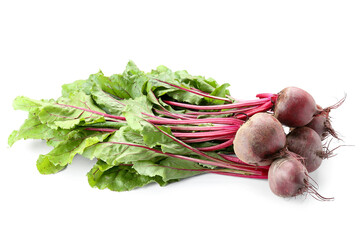 Fresh beetroots on white background