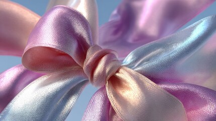 Silky Ribbon Knot With Pastel Hues satin