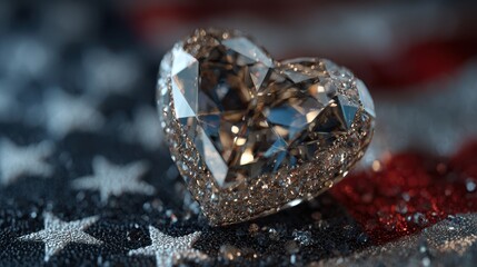 Sparkling faceted heart diamond gemstone image