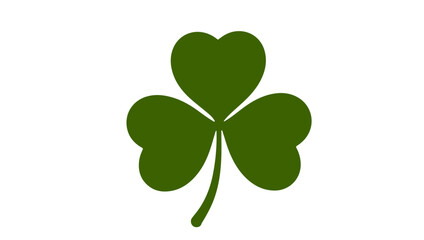 Heart-Shaped Shamrock – Minimalist Green Clover Symbol of Luck and Irish Heritage, Patrick's Day