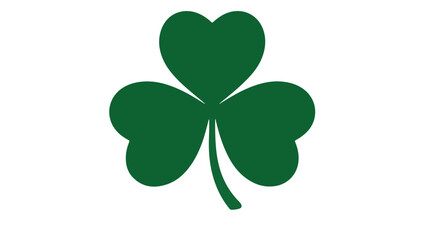 Heart-Shaped Shamrock – Minimalist Green Clover Symbol of Luck and Irish Heritage, Patrick's Day