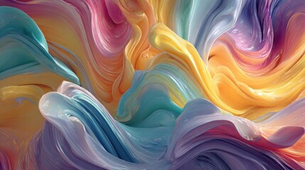 Swirling pastel abstract liquid forms image
