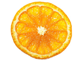 Close up of a vibrant orange slice isolated on transparent background
