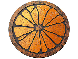 Abstract orange slice art isolated on transparent background
