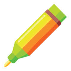 Vibrant 3d highlighter marker on clean white background