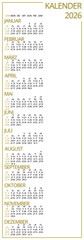 2026 calendar in German in vertical format with a clean background. Professional design with copy space for institutional use