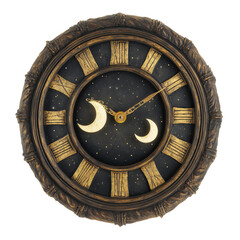Obraz premium Celestial Timepiece Moonlit Clock with Starry Night Face