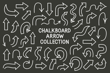 Hand drawn arrow doodle set with various curved, straight, and looped directions for infographic and design elements