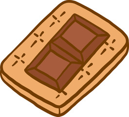 Graham Cracker With Chocolate Square On Top