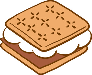 Cute S’mores Sandwich With Melted Marshmallow