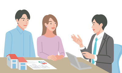 住宅の購入について相談する若い夫婦