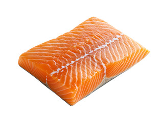 Fresh salmon fillet isolated on transparent background