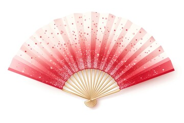 Chinese Red Traditional Fan White