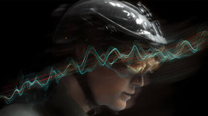 analog helmet interface showing AI override interruption
